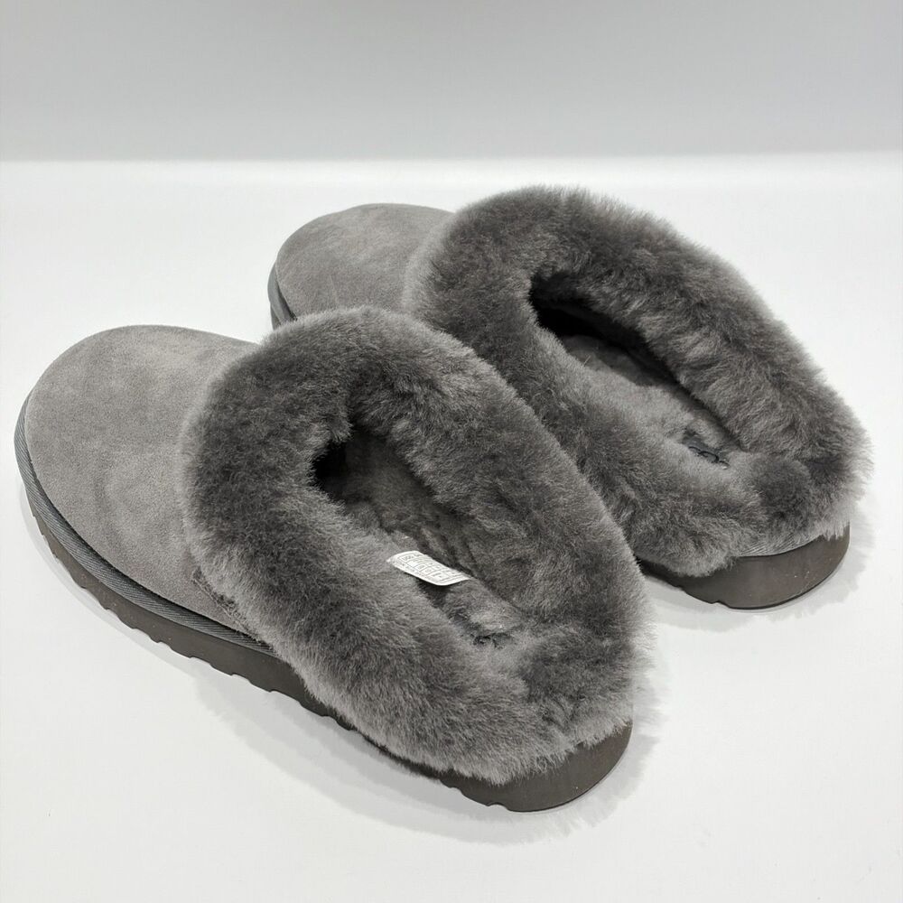 Ugg Clugette Classic Shearling Slippers Gray Suede Women Size 10 - Worn Once!